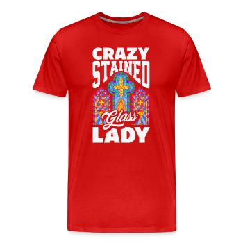 Stained Glass Art Stained Glass Artist - Men's Premium Organic T-Shirt - red - Front - Damien (186cm)