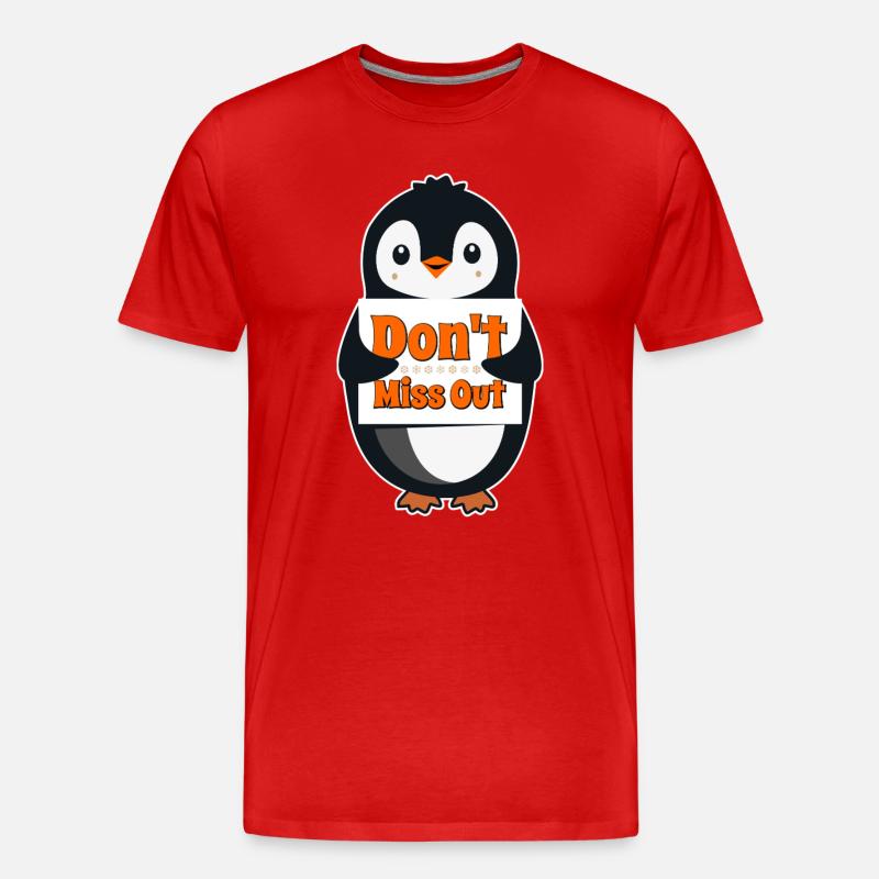 Pinguinzeichen: Verpassen Sie es nicht - Männer Premium Bio T-Shirt - Rot