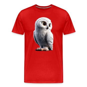 Chouette blanche Chouette Chouette Chouette Chouette Chouette Chouette des neiges - T-shirt bio Premium Homme - rouge - Devant - Damien (186cm)