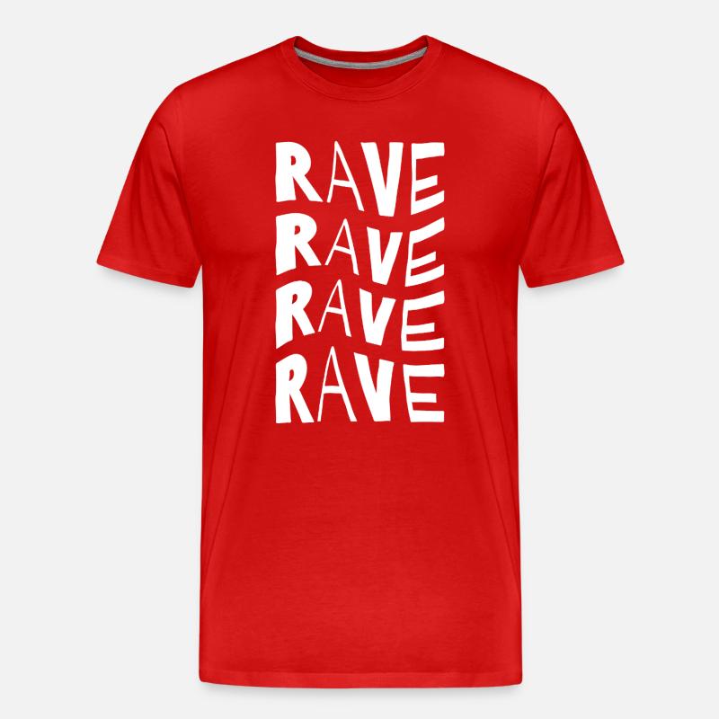 Rave Repeat Typografie - Männer Premium Bio T-Shirt - Rot