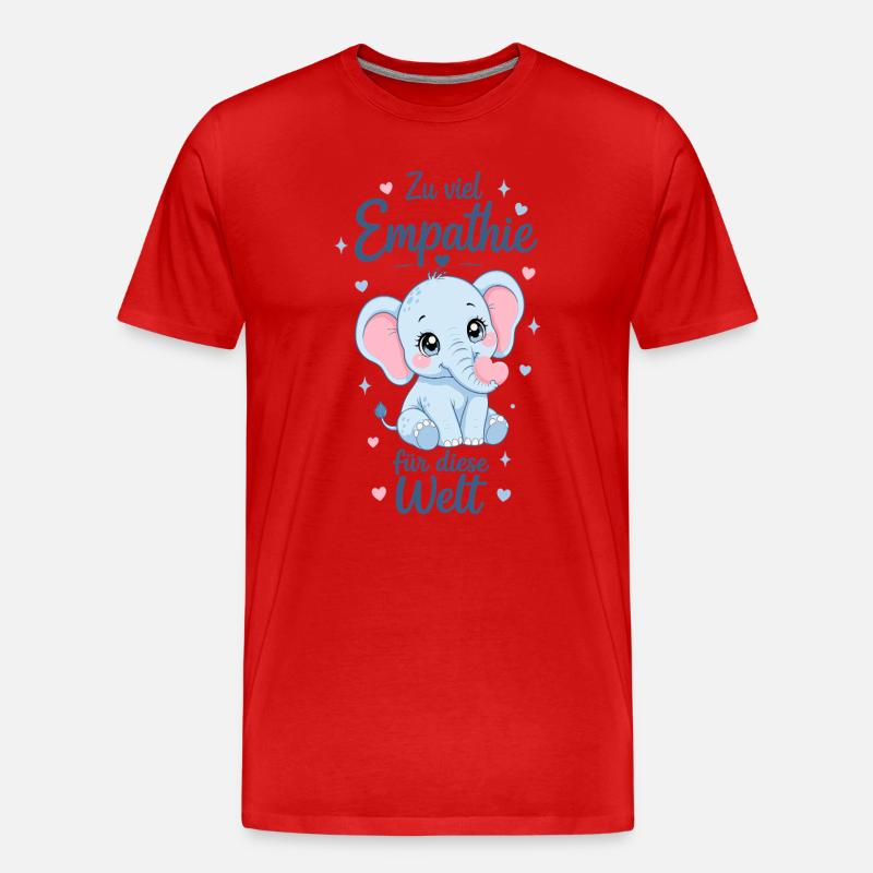 Empathie Elefant Geschenk - Männer Premium Bio T-Shirt - Rot