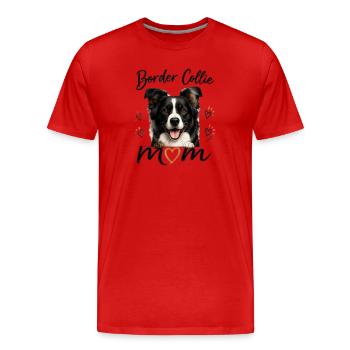 Maman Border Collie – Cadeau pour les amateurs de chiens - T-shirt bio Premium Homme - rouge - Devant - Damien (186cm)