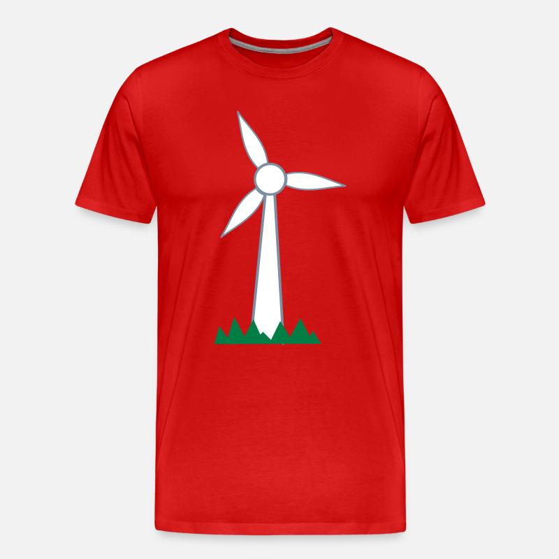 Windrad - Männer Premium Bio T-Shirt - Rot