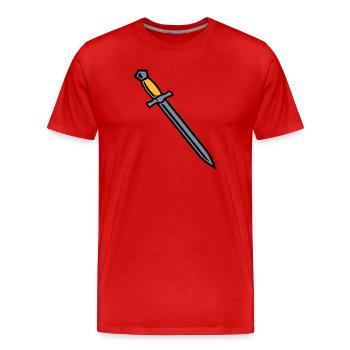 Schwert - Männer Premium Bio T-Shirt - Rot - Vorne - Damien (186cm)