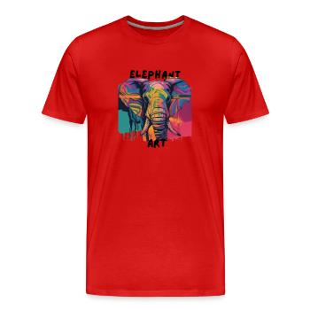 La steppe d’Afrique et les animaux - T-shirt bio Premium Homme - rouge - Devant - Damien (186cm)