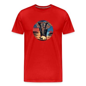 Afrika Steppe und Tiere - Männer Premium Bio T-Shirt - Rot - Vorne - Damien (186cm)