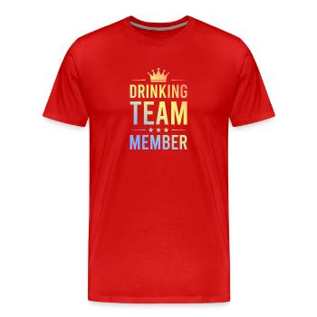 Équipe de boisson colorée - T-shirt bio Premium Homme - rouge - Devant - Damien (186cm)