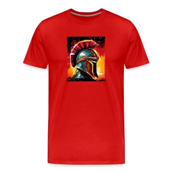 Spartan Warrior Casque Sparta - T-shirt bio Premium Homme - rouge - Devant - Damien (186cm)