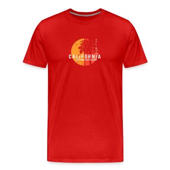 Del Mar California Cool Palm Tree Native - T-shirt bio Premium Homme - rouge - Devant - Damien (186cm)