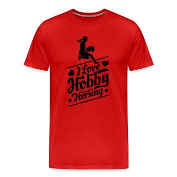 J’aime Hobby Horsing - Coeur - Hobby - T-shirt bio Premium Homme - rouge - Devant - Damien (186cm)
