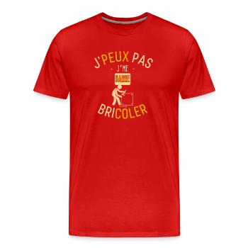 J'Peux Pas J'me Barre Bricoler - T-shirt bio Premium Homme - rouge - Devant - Damien (186cm)