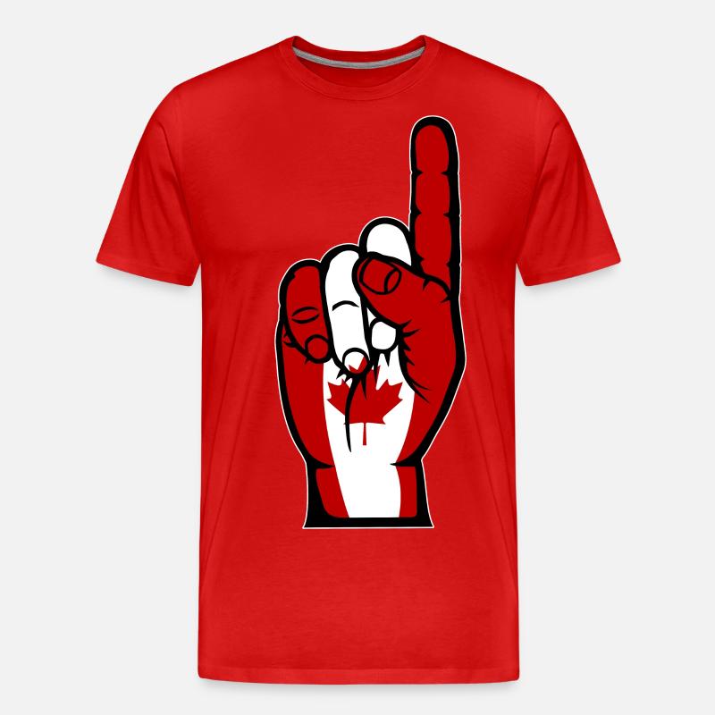 Kanada Flagge Nummer 1 - Männer Premium Bio T-Shirt - Rot
