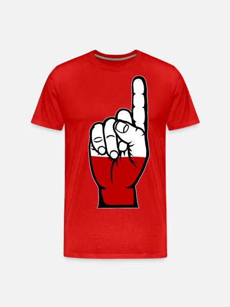 Poland Flag Number 1 - Men's Premium Organic T-Shirt - red