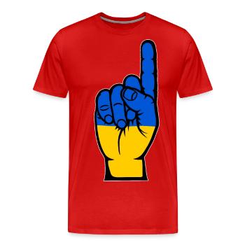 Drapeau de l’Ukraine numéro 1 - T-shirt bio Premium Homme - rouge - Devant - Damien (186cm)