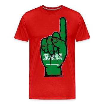 Saudi Arabia flag number 1 used - Men's Premium Organic T-Shirt - red - Front - Damien (186cm)