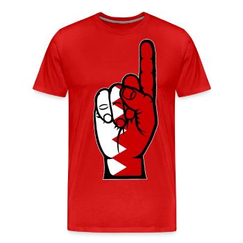 Drapeau de Bahreïn numéro 1 - T-shirt bio Premium Homme - rouge - Devant - Damien (186cm)