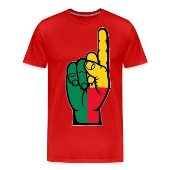 Drapeau du Bénin numéro 1 - T-shirt bio Premium Homme - rouge - Devant - Damien (186cm)