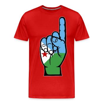Drapeau de Djibouti numéro 1 - T-shirt bio Premium Homme - rouge - Devant - Damien (186cm)