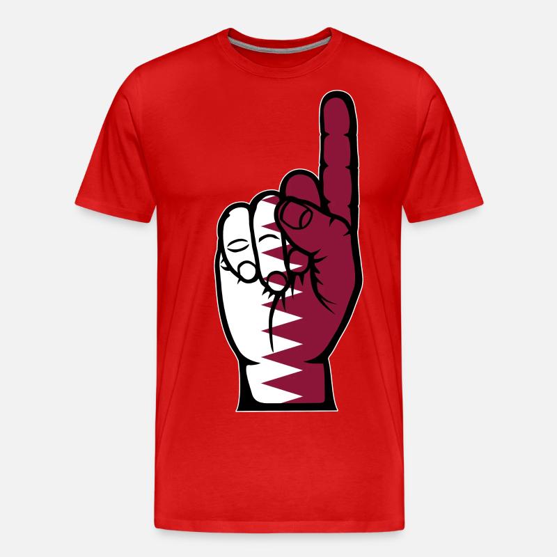 Katar Flagge Nummer 1 - Männer Premium Bio T-Shirt - Rot
