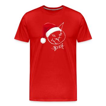 Beliebtes Weihnachtsdesign 2024 dezent - Männer Premium Bio T-Shirt - Rot - Vorne - Damien (186cm)