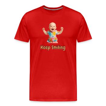 Keep Smiling - Männer Premium Bio T-Shirt - Rot - Vorne - Damien (186cm)