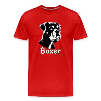 Dog Dogs Dog Boxer 2 - Men's Premium Organic T-Shirt - red - Front - Damien (186cm)