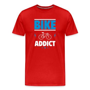 Accro du vélo,cyclisme - T-shirt bio Premium Homme - rouge - Devant - Damien (186cm)