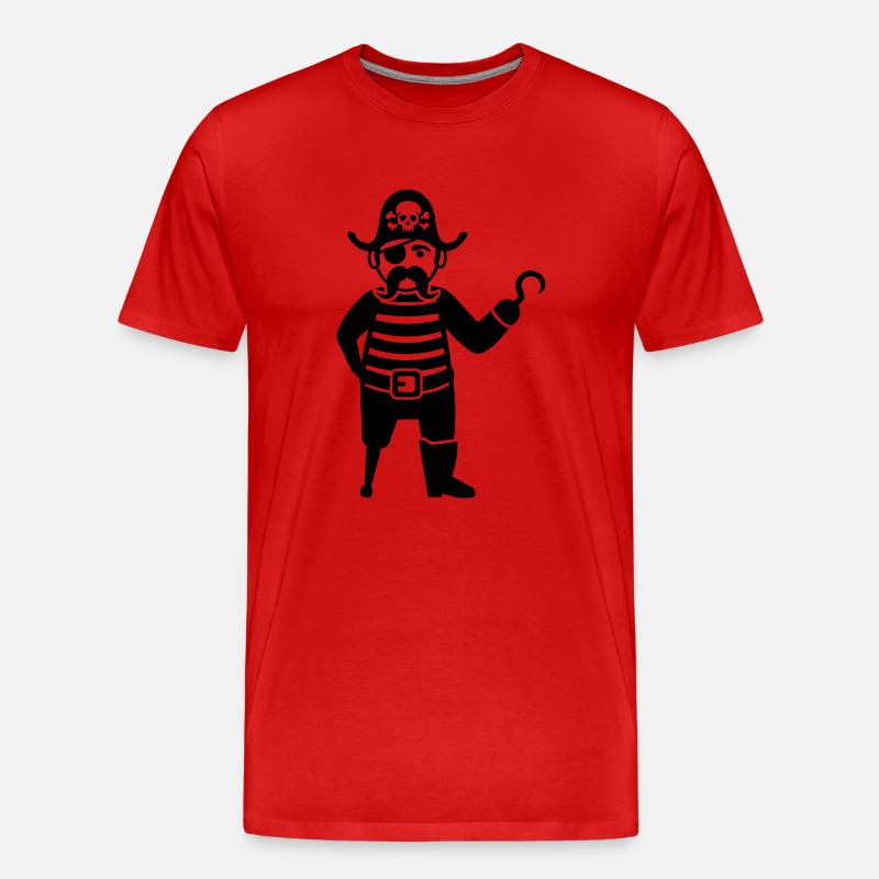 Pirat - Männer Premium Bio T-Shirt - Rot