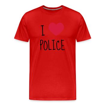 Police / Policier / Flic / Sécurité - T-shirt bio Premium Homme - rouge - Devant - Damien (186cm)