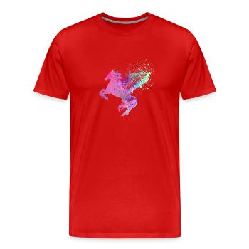 flying horse,horse with wings,horse,graffiti - Men's Premium Organic T-Shirt - red - Front - Damien (186cm)