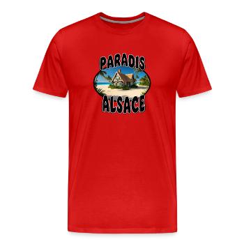 Paradise Alsace - Men's Premium Organic T-Shirt - red - Front - Damien (186cm)