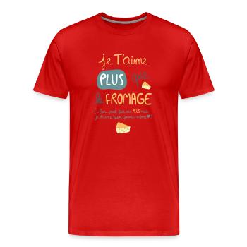fromage - T-shirt bio Premium Homme - rouge - Devant - Damien (186cm)