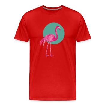 flamant - T-shirt bio Premium Homme - rouge - Devant - Damien (186cm)