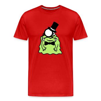 Sir gentlemen cylinder monocle rich glibber - Men's Premium Organic T-Shirt - red - Front - Damien (186cm)