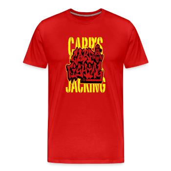 Carp's graff "CARP'S JACKING" - Men's Premium Organic T-Shirt - red - Front - Damien (186cm)