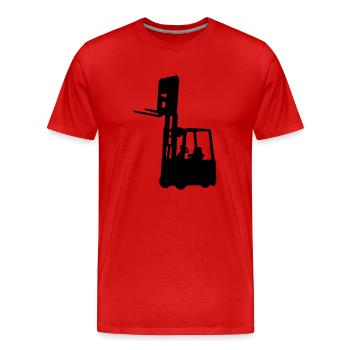 Fork-lift truck - Men's Premium Organic T-Shirt - red - Front - Damien (186cm)