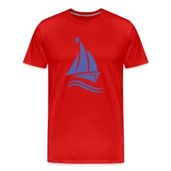 Permis de voile voilier - T-shirt bio Premium Homme - rouge - Devant - Damien (186cm)