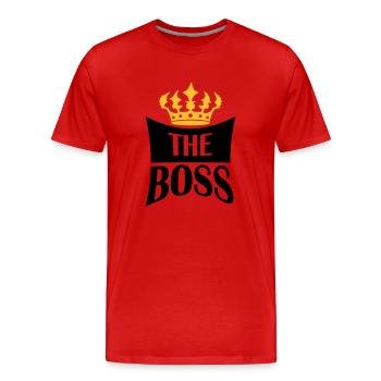 Krone The Boss - Männer Premium Bio T-Shirt - Rot - Vorne - Damien (186cm)