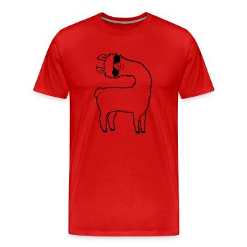 Drôles de lunettes de soleil Lama - T-shirt bio Premium Homme - rouge - Devant - Damien (186cm)