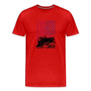 TOUT-TERRAIN AMÉRICAIN - T-shirt bio Premium Homme - rouge - Devant - Damien (186cm)