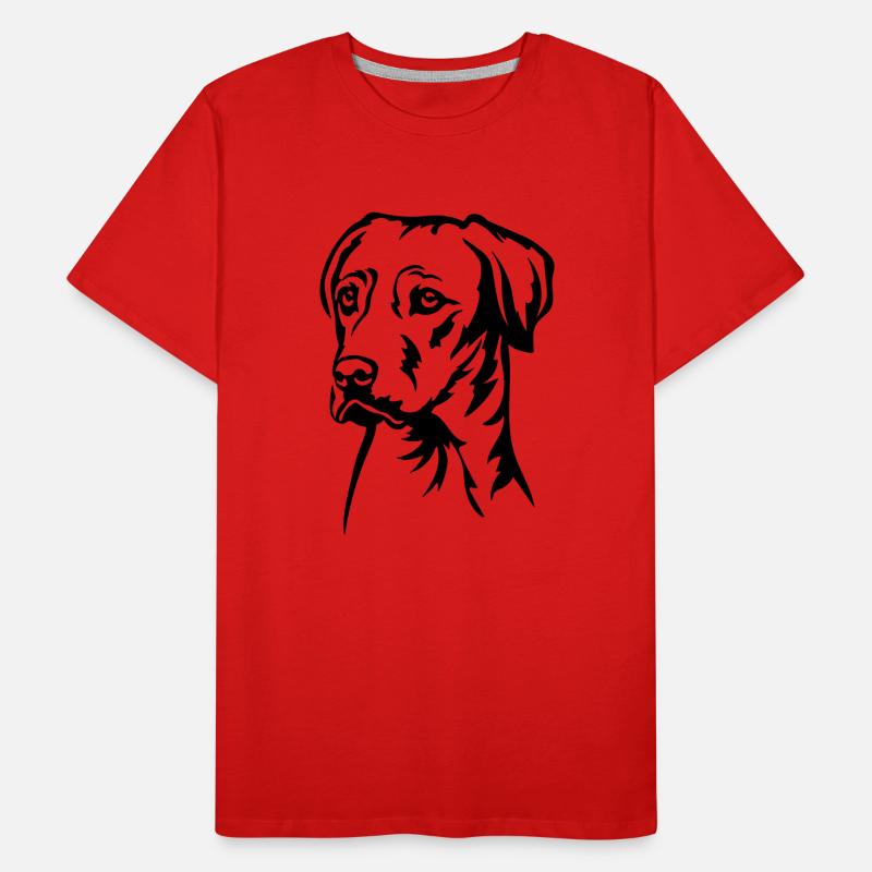 Rhodesian Ridgeback Head T-shirt bio Premium Homme