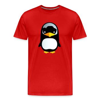 Penguin Cartoon Cute Pengu Animal Funny Comic 12 - Men's Premium Organic T-Shirt - red - Front - Damien (186cm)