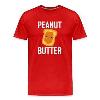 Pâte d’arachide - T-shirt bio Premium Homme - rouge - Devant - Damien (186cm)