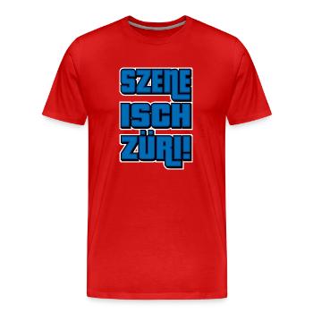 Szene Isch Züri - Männer Premium Bio T-Shirt - Rot - Vorne - Damien (186cm)