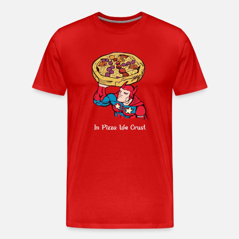In der Pizza krusten wir - Männer Premium Bio T-Shirt - Rot