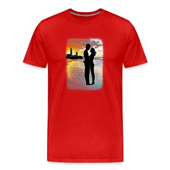 Amoureux - T-shirt bio Premium Homme - rouge - Devant - Damien (186cm)