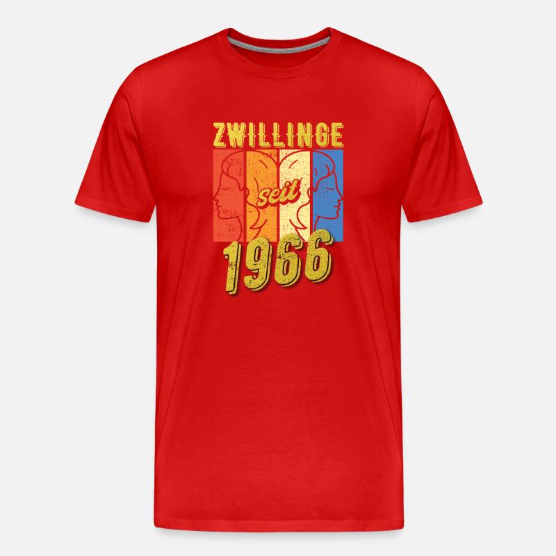 Zwillinge Sternzeichen 1966 Geschenk - Männer Premium Bio T-Shirt - Rot