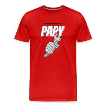 Cadeau papy bricoleur - T-shirt bio Premium Homme - rouge - Devant - Damien (186cm)