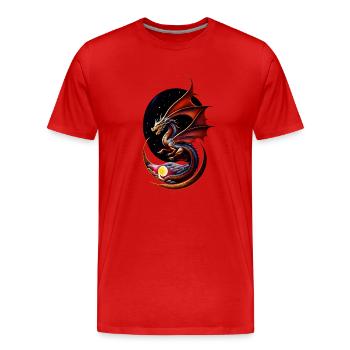 Night Dragon - Men's Premium Organic T-Shirt - red - Front - Damien (186cm)