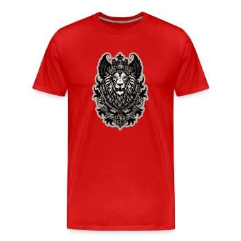 Lion d’argent - T-shirt bio Premium Homme - rouge - Devant - Damien (186cm)